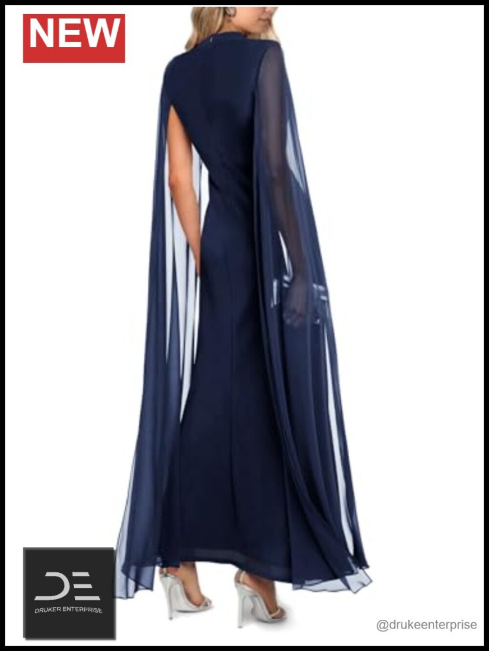 Women's Formal Mesh Ruched Bodycon Maxi Dress Long Sleeve High Split - Picture 6 of 6